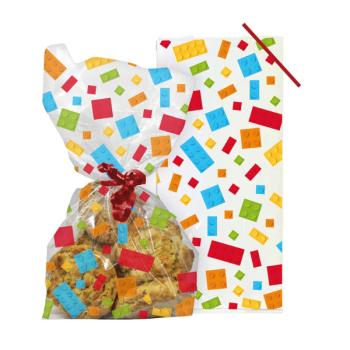 Building Blocks Cello Treat Bags with Twist Ties Anniversary House