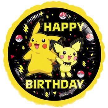 Balão Foil 18" Pokémon 2024 Happy Birthday