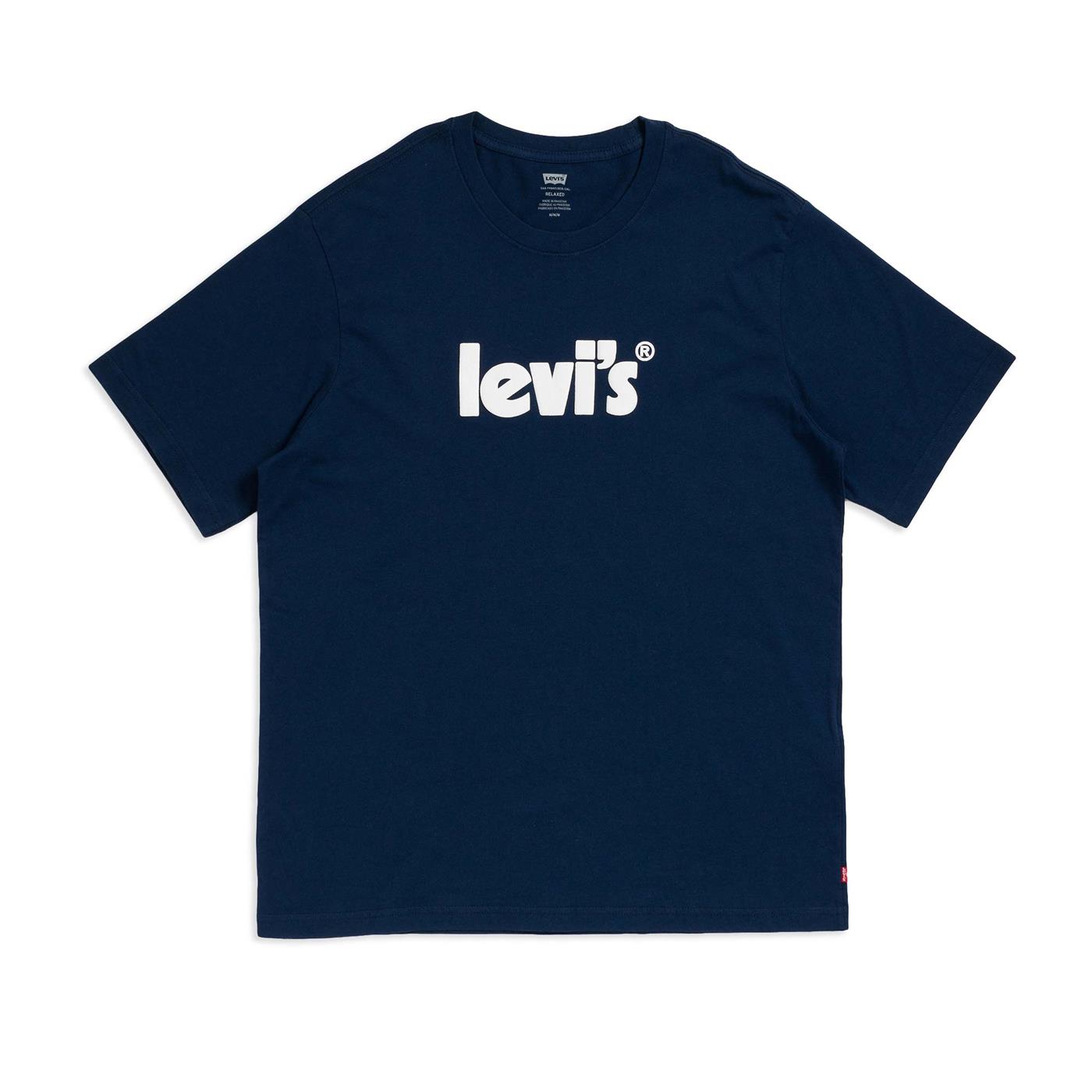 T Shirt Levis Ss Relaxed Fit Tee Poster Logo Blue For Man 16143 0393 Xtremept 