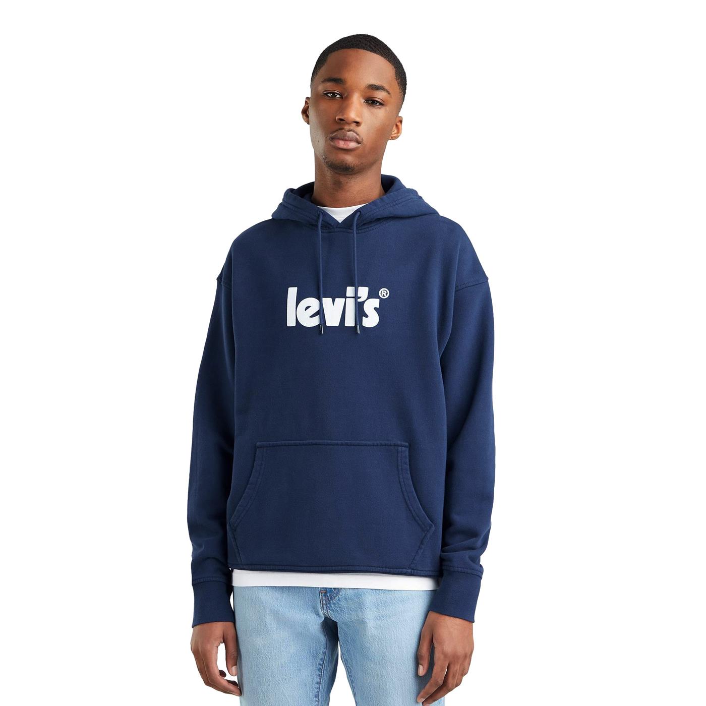Levi's Denim Pullover Hoodie in Blue for Men
