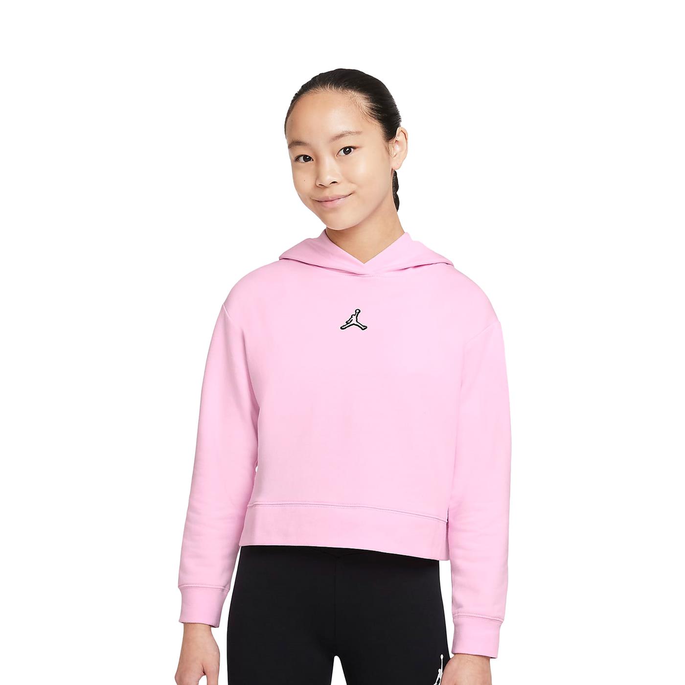 Sweatshirt NIKE Jordan Girls Essentials Boxy PO Hoodie Pink for Junior ...
