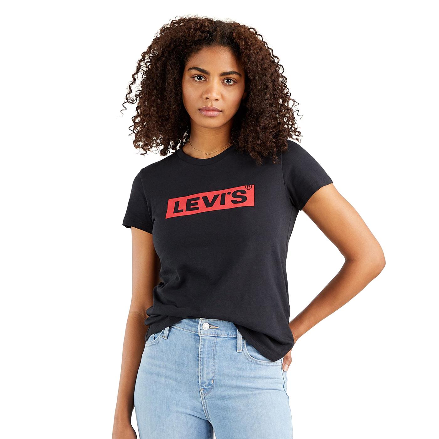 T-Shirt Levis The Perfect Tee Box Tab  Black for Woman | 17369-1506 |  