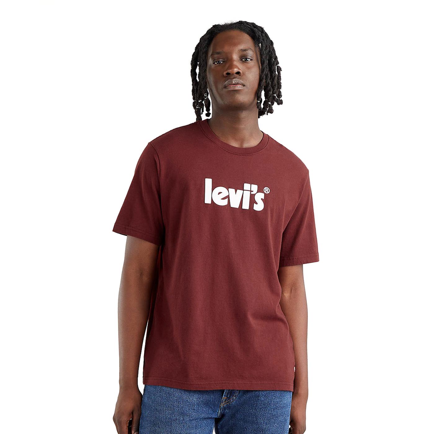 T-Shirt Levis SS Relaxed Fit Tee Core Poster Bordeaux for Man | 16143 ...