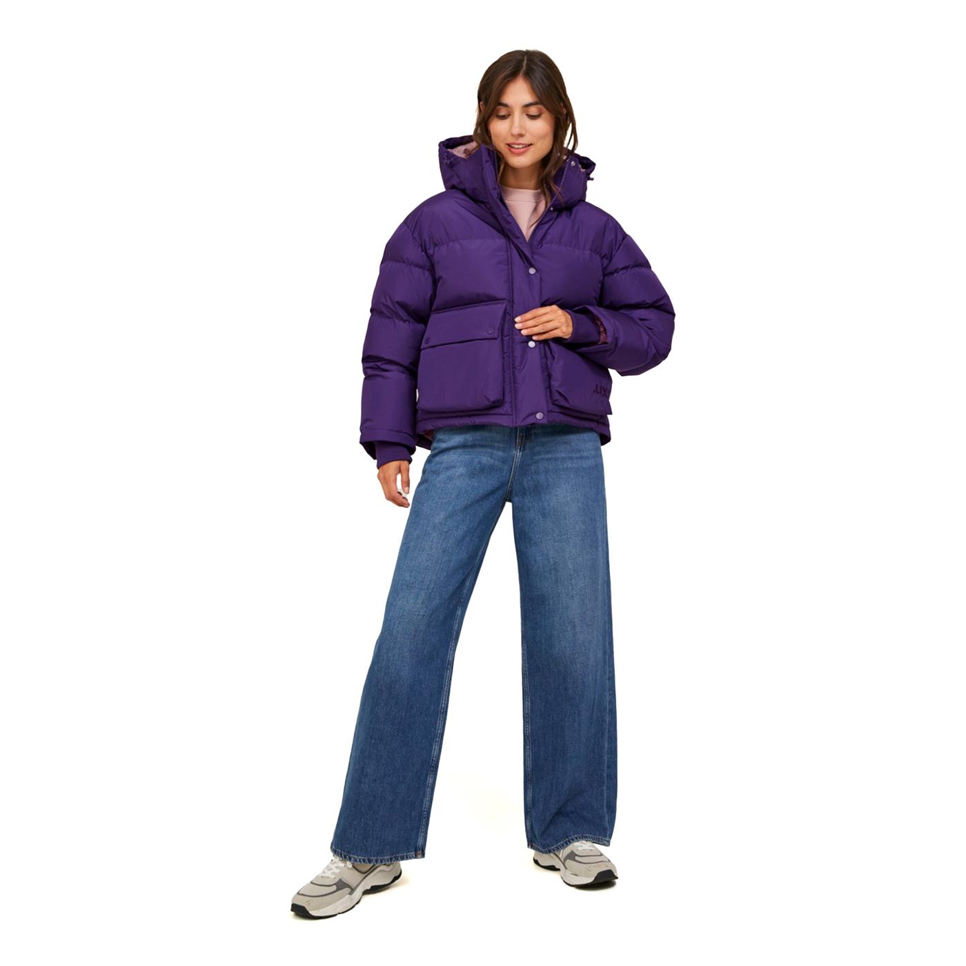 Topshop purple cheap puffer jacket
