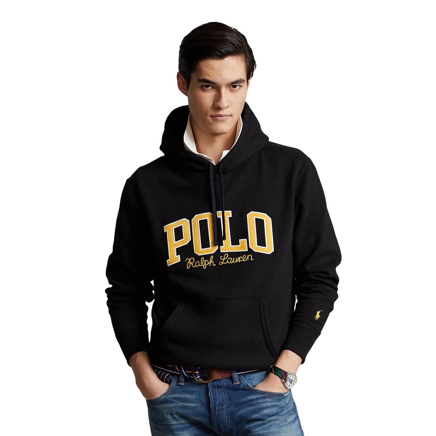 Sweatshirt POLO RALPH LAUREN The RL Fleece Logo Hoodie Black for Man ...