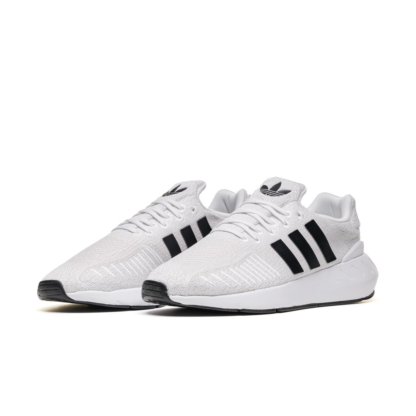 Adidas running shoes outlet white with black stripes