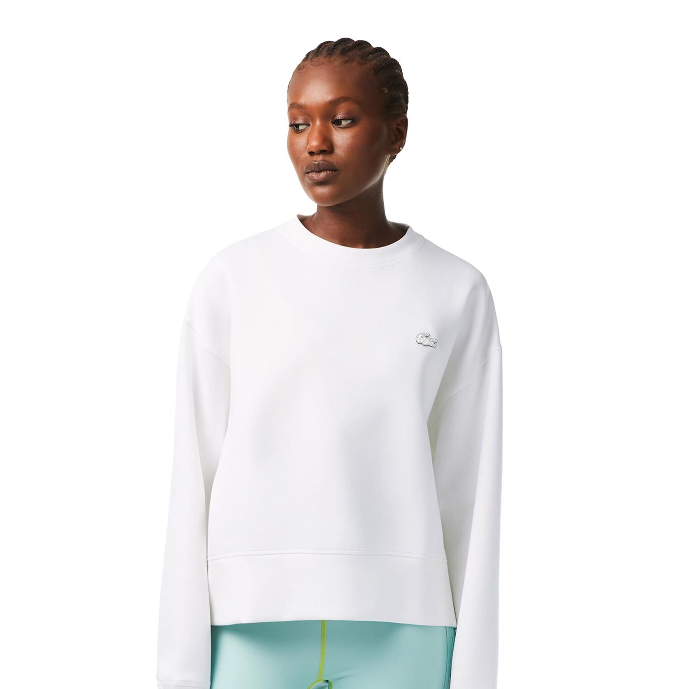 D.Franklin Embroidery Logo Cropped Crew Neck Sweatshirt