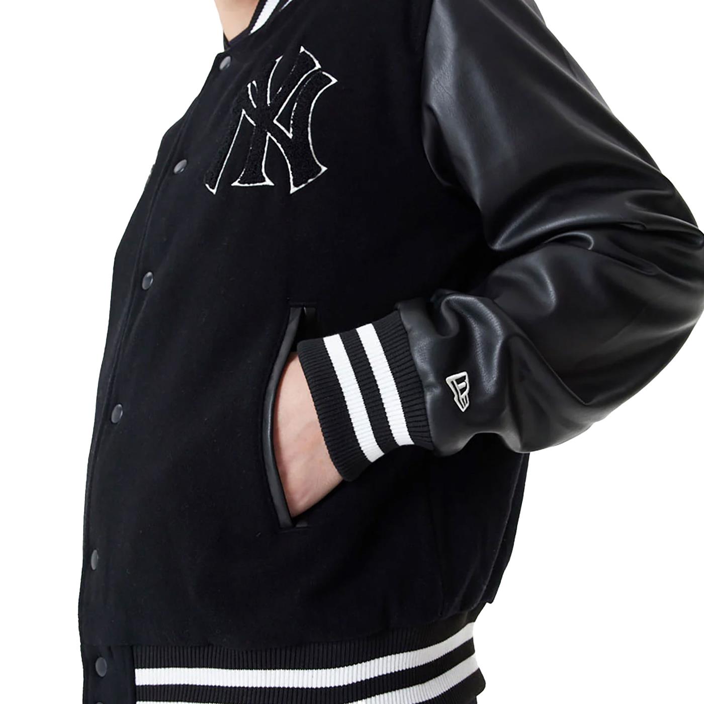 NY Yankees Black and White Letterman Jacket