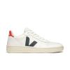Veja White & Green Leather Sneakers