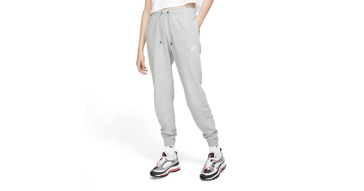 Jogger Pants Nike NSW Essential Fleece Medium-Rise Pants Lse Dk Grey  Heather/ White